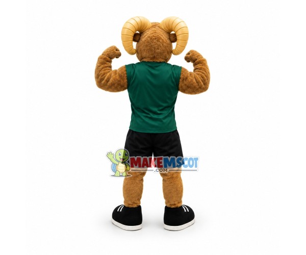Power Brown Ram High School Mascot Costume Power Brown Ram High School Mascot Costume