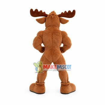 Fierce Power Brown Moose Academy Mascot Costume 
