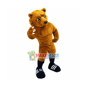 Americas Rugby Power Brown Bear Mascot Costume Americas Rugby Power Brown Bear Mascot Costume