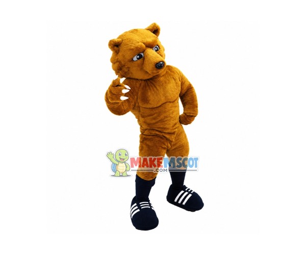 Americas Rugby Power Brown Bear Mascot Costume Americas Rugby Power Brown Bear Mascot Costume