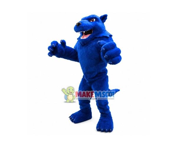 Fierce Blue Wolverine Mascot Costume Fierce Blue Wolverine Mascot Costume