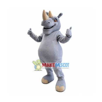 Ice Hockey Grey Rhino Mascot Costume Ice Hockey Grey Rhino Mascot Costume