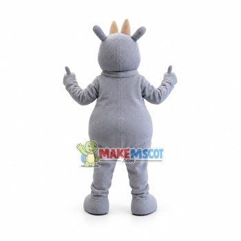 Ice Hockey Grey Rhino Mascot Costume Ice Hockey Grey Rhino Mascot Costume