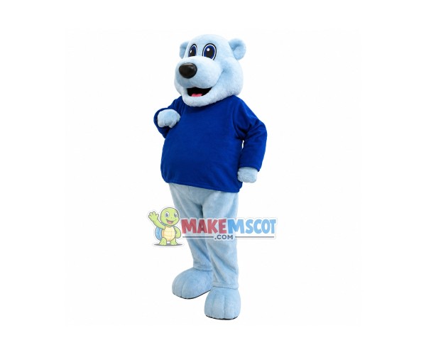 Lovely Blue Bear Mascot Costume 
