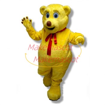 Adorable Yellow Bear Mascot Costume For Holiday Party Adorable Yellow Bear Mascot Costume For Holiday Party