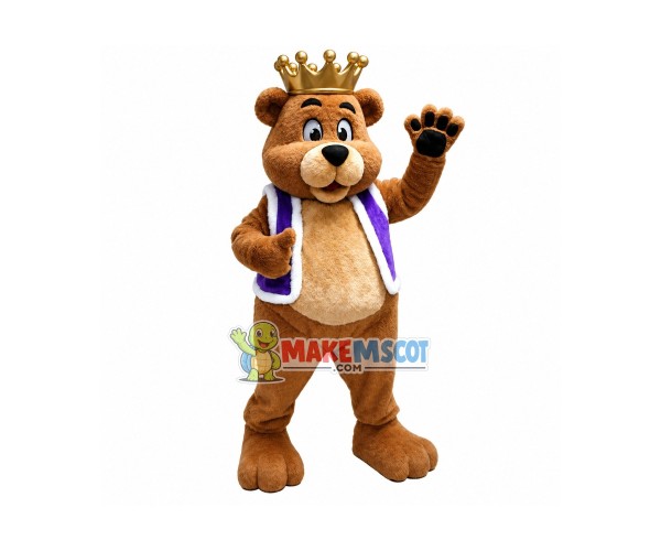 King Brown Bear Mascot Costume King Brown Bear Mascot Costume