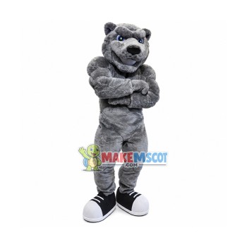 College Fierce Power Vandy the Grey Bear Mascot Costume College Fierce Power Vandy the Grey Bear Mascot Costume