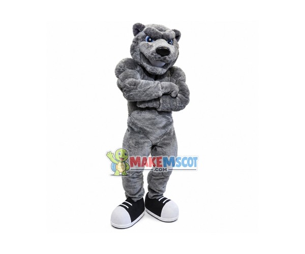 College Fierce Power Vandy the Grey Bear Mascot Costume College Fierce Power Vandy the Grey Bear Mascot Costume