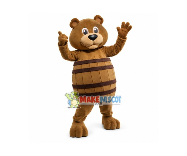 Adorable Barrel Bear Mascot Costume Adorable Barrel Bear Mascot Costume