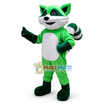 Ricky the Green Raccoon Mascot Costume 