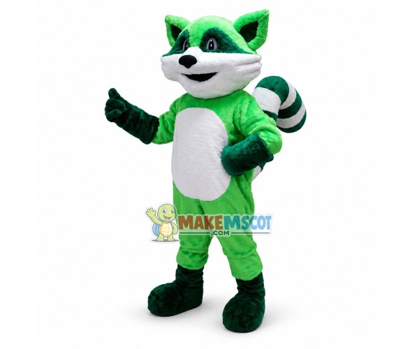 Ricky the Green Raccoon Mascot Costume Ricky the Green Raccoon Mascot Costume
