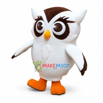 White Bootic Owl Mascot Costume White Bootic Owl Mascot Costume