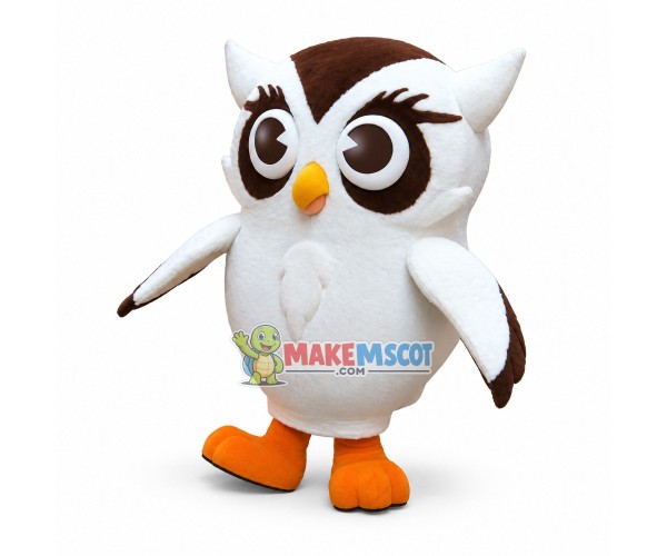 White Bootic Owl Mascot Costume White Bootic Owl Mascot Costume