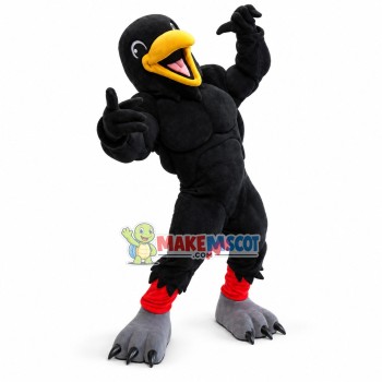 Power Black Raven Mascot Costume Power Black Raven Mascot Costume