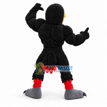 Power Black Raven Mascot Costume Power Black Raven Mascot Costume