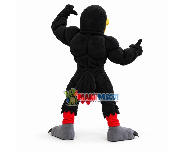 Power Black Raven Mascot Costume Power Black Raven Mascot Costume