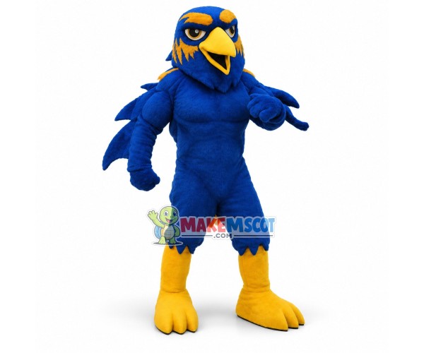 Power Blue Raven Mascot Costume 