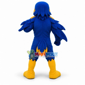 Power Blue Raven Mascot Costume Power Blue Raven Mascot Costume