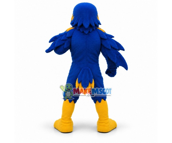 Power Blue Raven Mascot Costume Power Blue Raven Mascot Costume