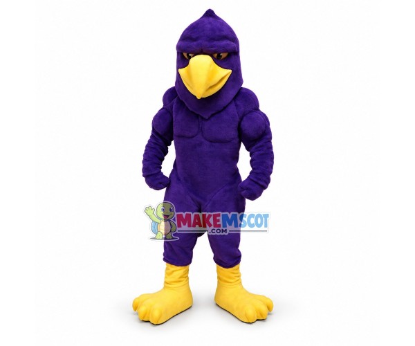College Power Purple Hunter Hawk Mascot Costume College Power Purple Hunter Hawk Mascot Costume