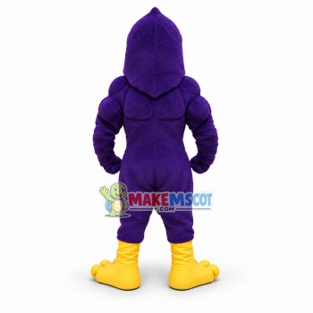 College Power Purple Hunter Hawk Mascot Costume College Power Purple Hunter Hawk Mascot Costume