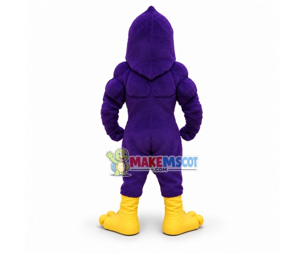 College Power Purple Hunter Hawk Mascot Costume College Power Purple Hunter Hawk Mascot Costume