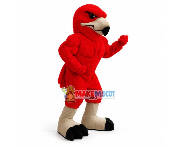 Power Red Hawk Secondary School Mascot Costume Power Red Hawk Secondary School Mascot Costume