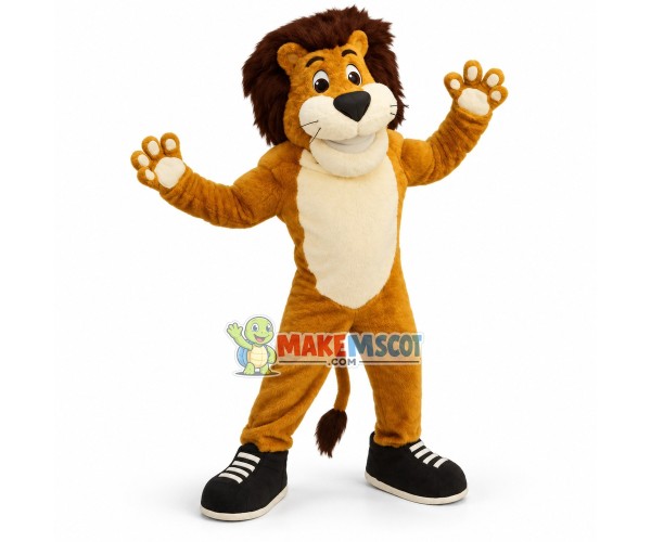 Power Golden Lion Mascot Adult Costume Power Golden Lion Mascot Adult Costume