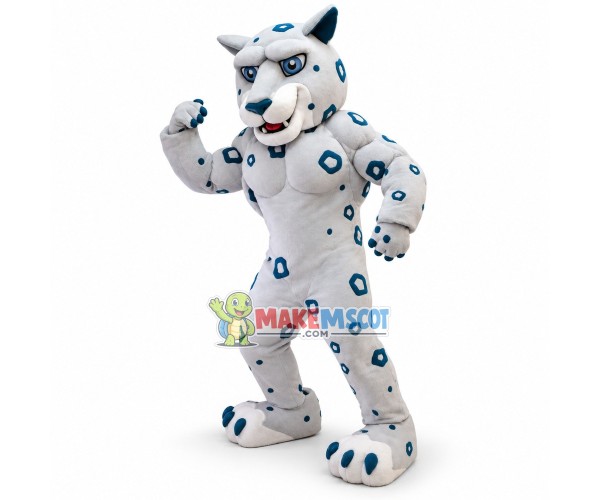 Power Gray Jaguar High School Mascot Costume Power Gray Jaguar High School Mascot Costume