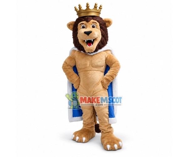 Power King Lion Mascot Adult Costume 