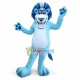 Optimistic Blue Lion Mascot Costume Optimistic Blue Lion Mascot Costume
