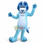 Optimistic Blue Lion Mascot Costume 