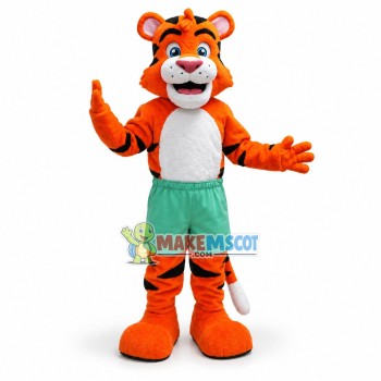 Lovely Orange Little Tiger Swim School Mascot Adult Costume 