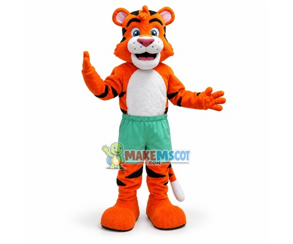 Lovely Orange Little Tiger Swim School Mascot Adult Costume Lovely Orange Little Tiger Swim School Mascot Adult Costume