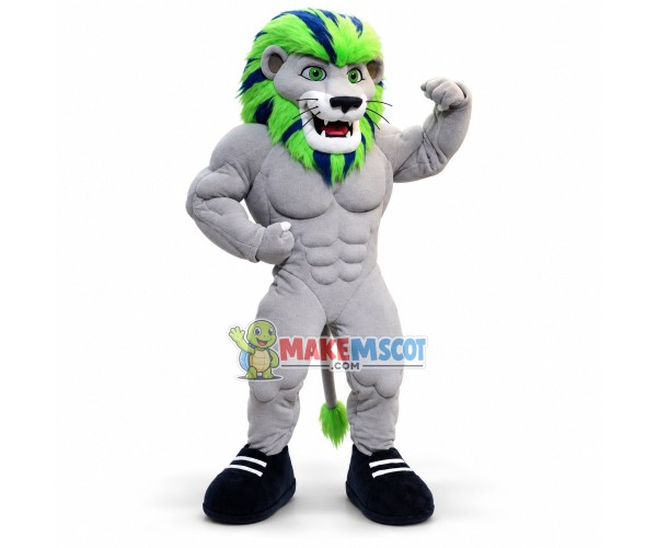 Power Dunkin the River Lion Mascot Costume Power Dunkin the River Lion Mascot Costume