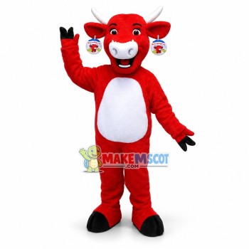 Lovely Red Cow Mascot Adult Costume 