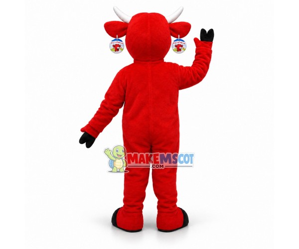 Lovely Red Cow Mascot Adult Costume 
