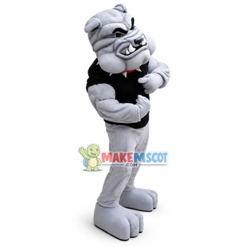 Power Fierce Grey Bulldog Mascot Adult Costume 
