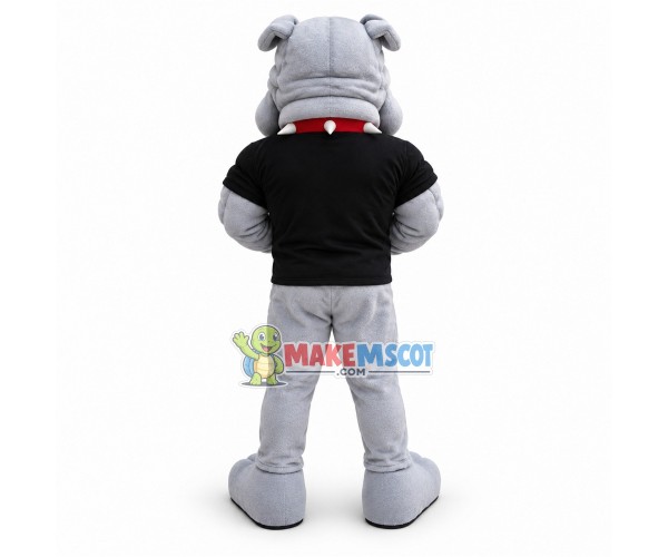 Power Fierce Grey Bulldog Mascot Adult Costume 