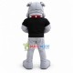 Power Fierce Grey Bulldog Mascot Adult Costume 
