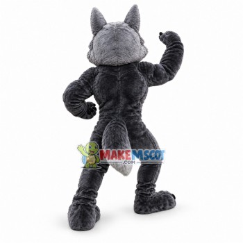 Power Gray Wolf Mascot Adult Costume Power Gray Wolf Mascot Adult Costume