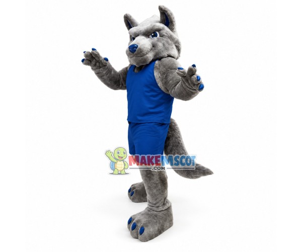 College Sport Gray Sea Wolf Mascot Costume College Sport Gray Sea Wolf Mascot Costume