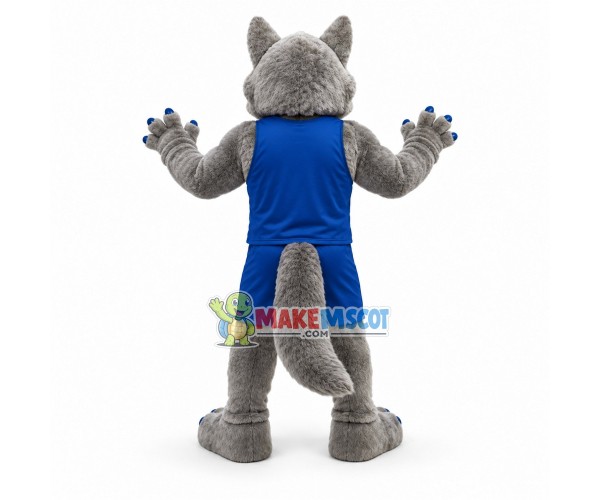 College Sport Gray Sea Wolf Mascot Costume 