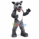 Happy Grey Adult Wolfhound School Mascot Costume Happy Grey Adult Wolfhound School Mascot Costume