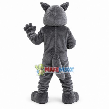 Happy Grey Adult Wolfhound School Mascot Costume Happy Grey Adult Wolfhound School Mascot Costume