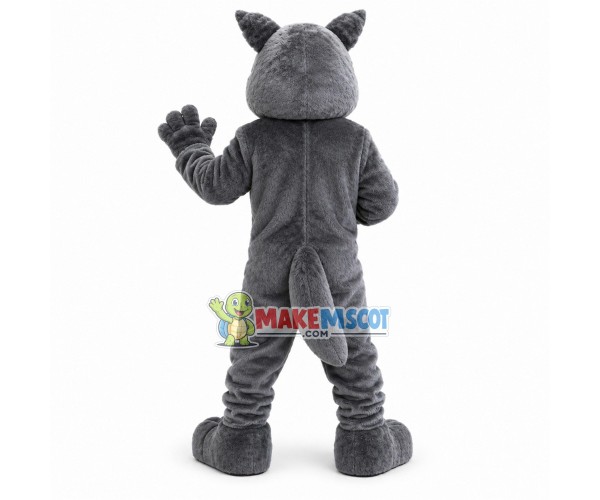 Happy Grey Adult Wolfhound School Mascot Costume Happy Grey Adult Wolfhound School Mascot Costume