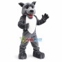 Happy Grey Adult Wolfhound School Mascot Costume 