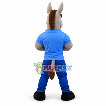Cool Power Dick the Grey Donkey Mascot Adult Costume Cool Power Dick the Grey Donkey Mascot Adult Costume