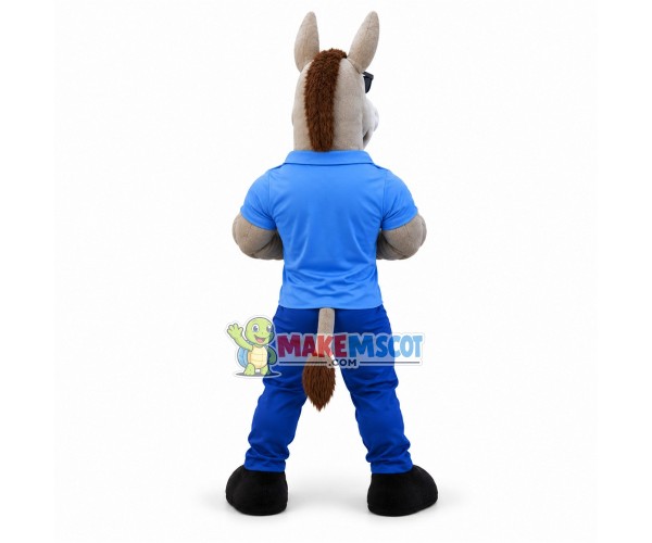Cool Power Dick the Grey Donkey Mascot Adult Costume Cool Power Dick the Grey Donkey Mascot Adult Costume