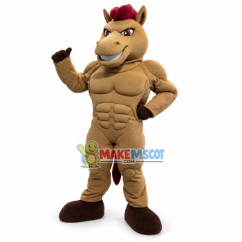Power Light Brown Mustang High School Mascot Costume Power Light Brown Mustang High School Mascot Costume